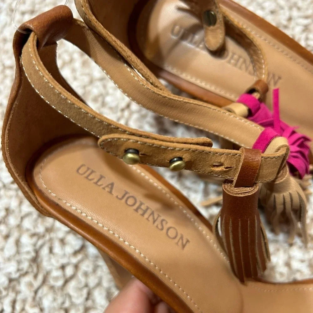 Ulla Johnson Luz Tassel High Heeled Leather Sandal​